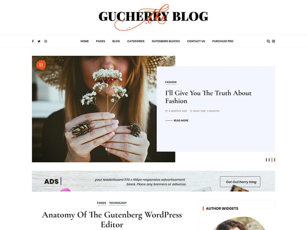 Gucherry Blog WP Theme
